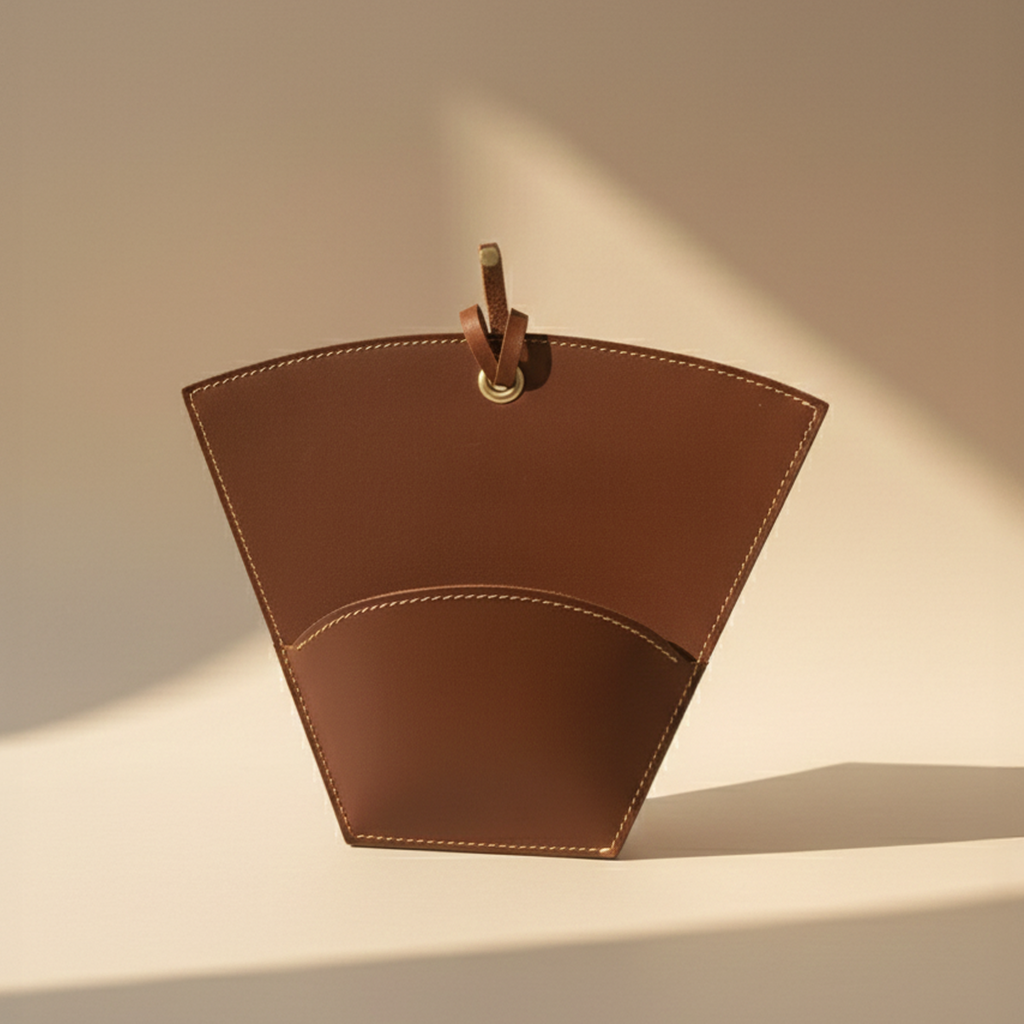 Leather coffee filter holder handmade